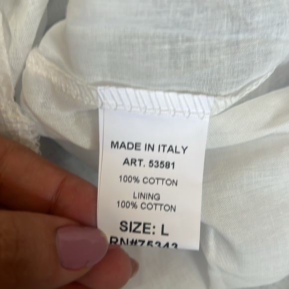 Saiph Lab White and Blue Cotton Dress - Picture 12 of 16